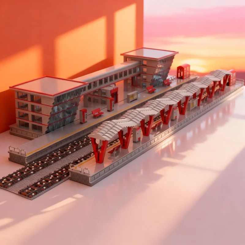 

8487 деталей MOC: Модель вокзала Грейхаунд Сентрал Стейшн (городские поезда), конструктор, креативный подарок, декор для демонстрации, сборная модель премиум-класса для взрослых