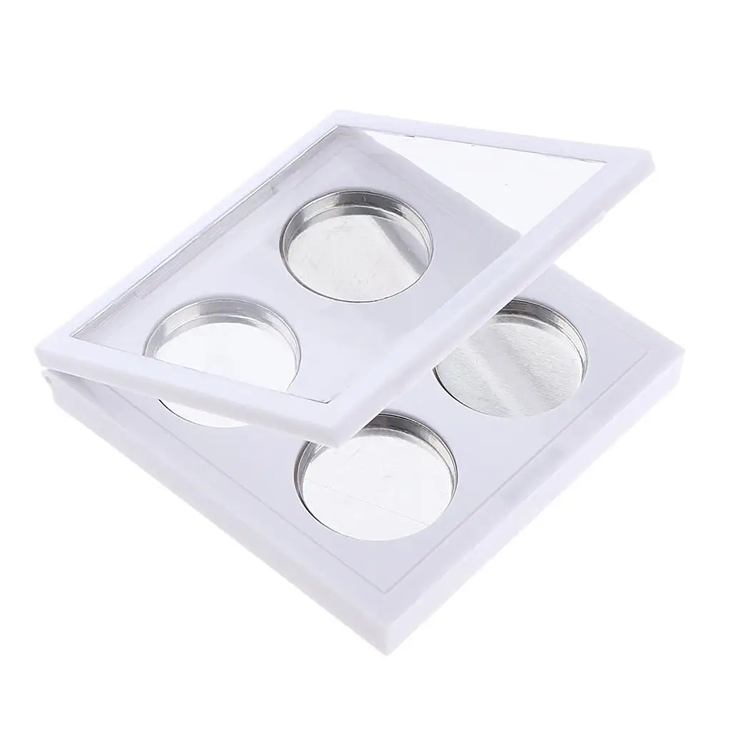 Palette de fards à barrage africains, boîte de fard à joues, poêles en aluminium, fond de teint Jules Gloss, récipient de maquillage cosmétique, carré blanc, 4 grilles