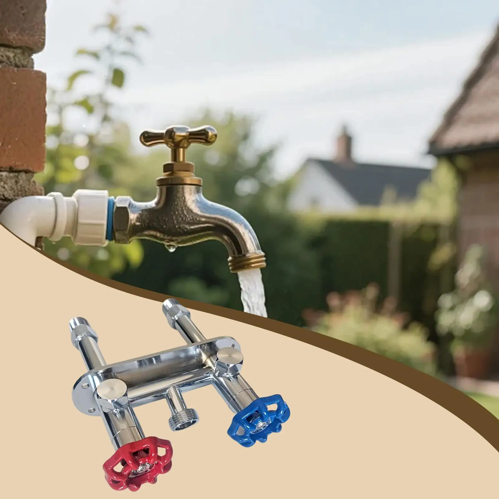 Frostproof Outdoor Faucet Heavy Duty Copper Water Spigot Hot Cold Hose Bib for Winter Outdoor Wall Hydrant