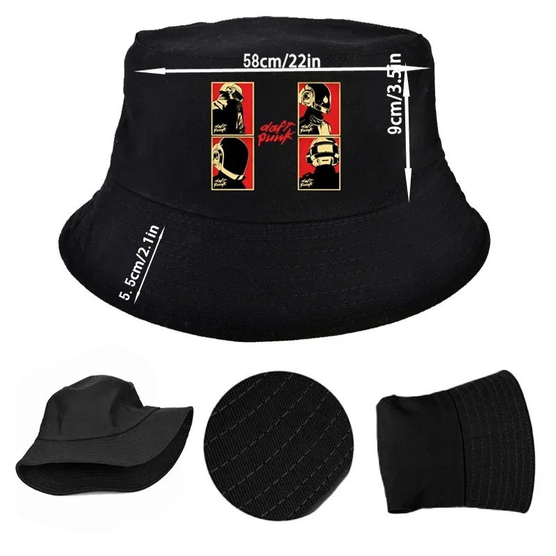 Summer Cap Sun Visor Think About Ways Hip Hop Caps Daft Punk Electronic Music Band Bucket Hat Gorras