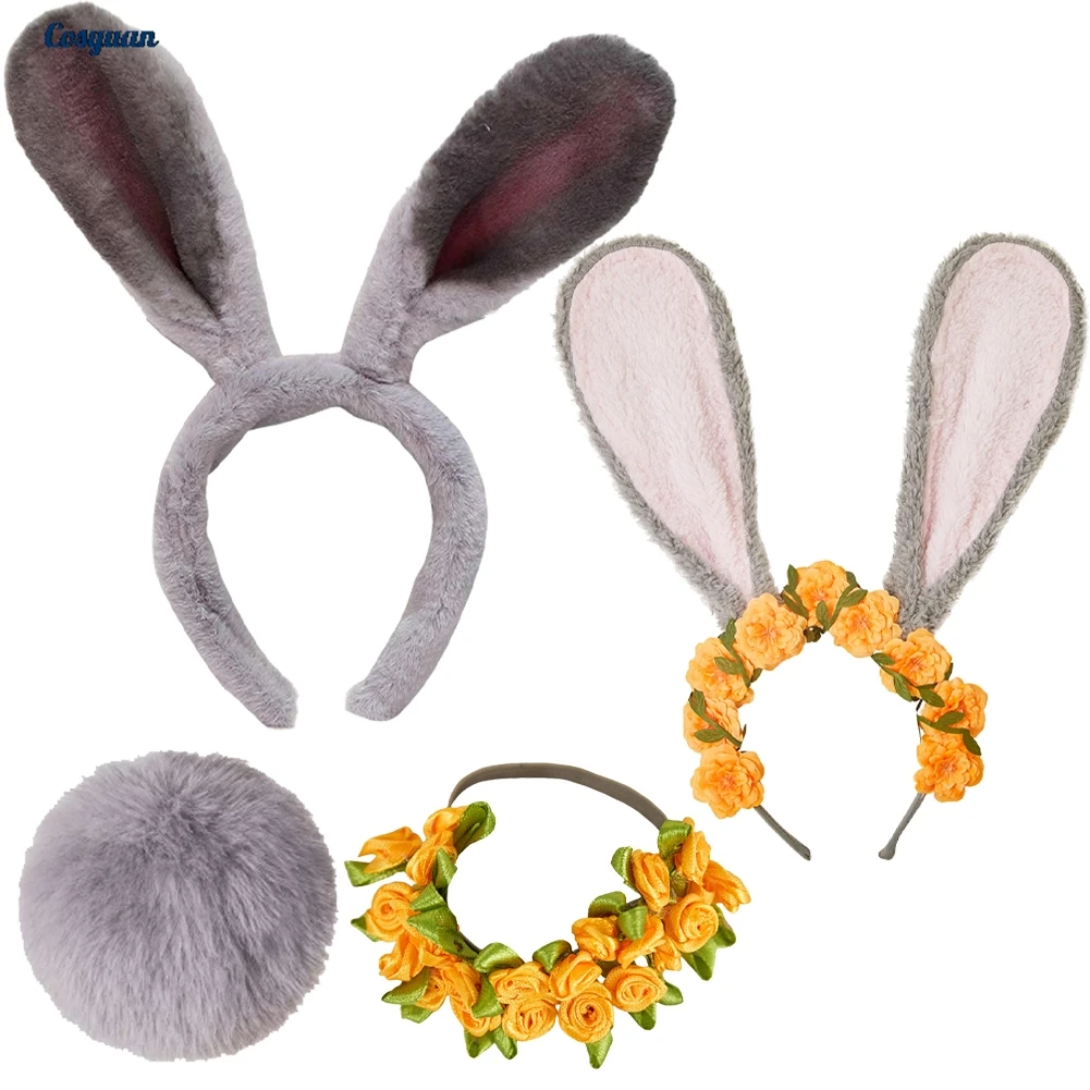 

Мультфильм Зоопарк Косплей Джуди Хоппс кроличьи ушки повязка для волос кроличий хвост аксессуары наряды костюмы вечерние маскировка Хэллоуин карнавальный реквизит