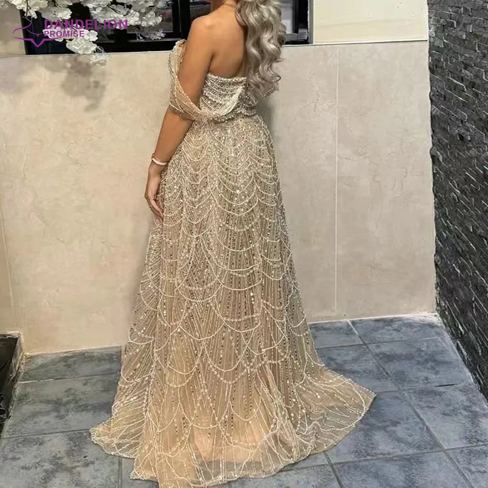 Mermaid Elegant A-Line Strapless Evening Dresses Gowns 2024 Luxury Pearls Beaded For Women Wedding Party