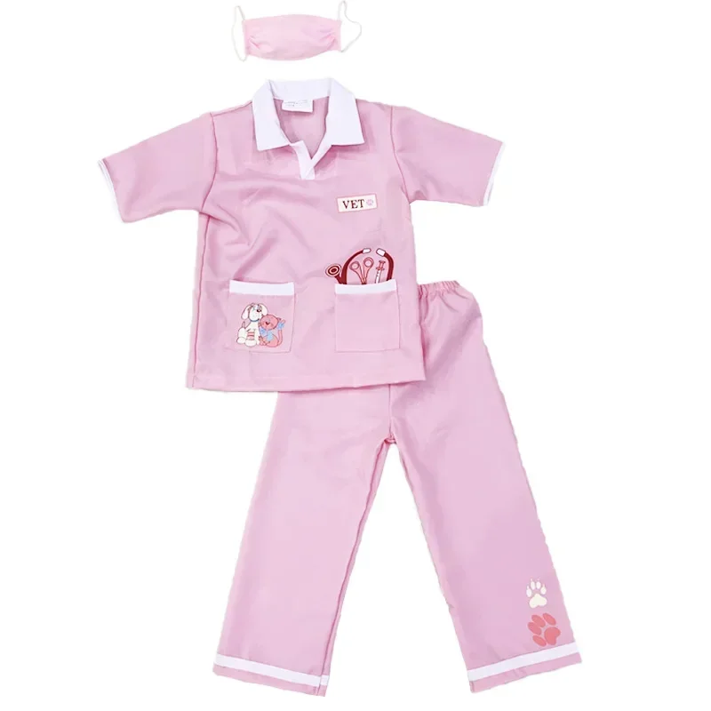 Halloween Child Girl Veterinary Uniform Book Week Kid Animal Doctor Nurse Outfit Fancy Dress MN12