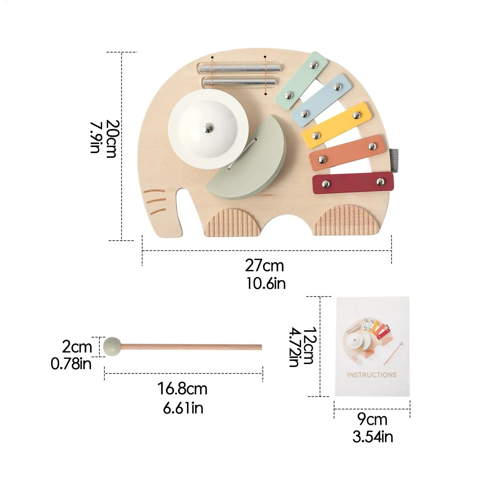 Music Toys Elephant Shape Kids Music Toy Educational Xylophone Chime Developmental Percussion Instruments For Kids Birthday Home