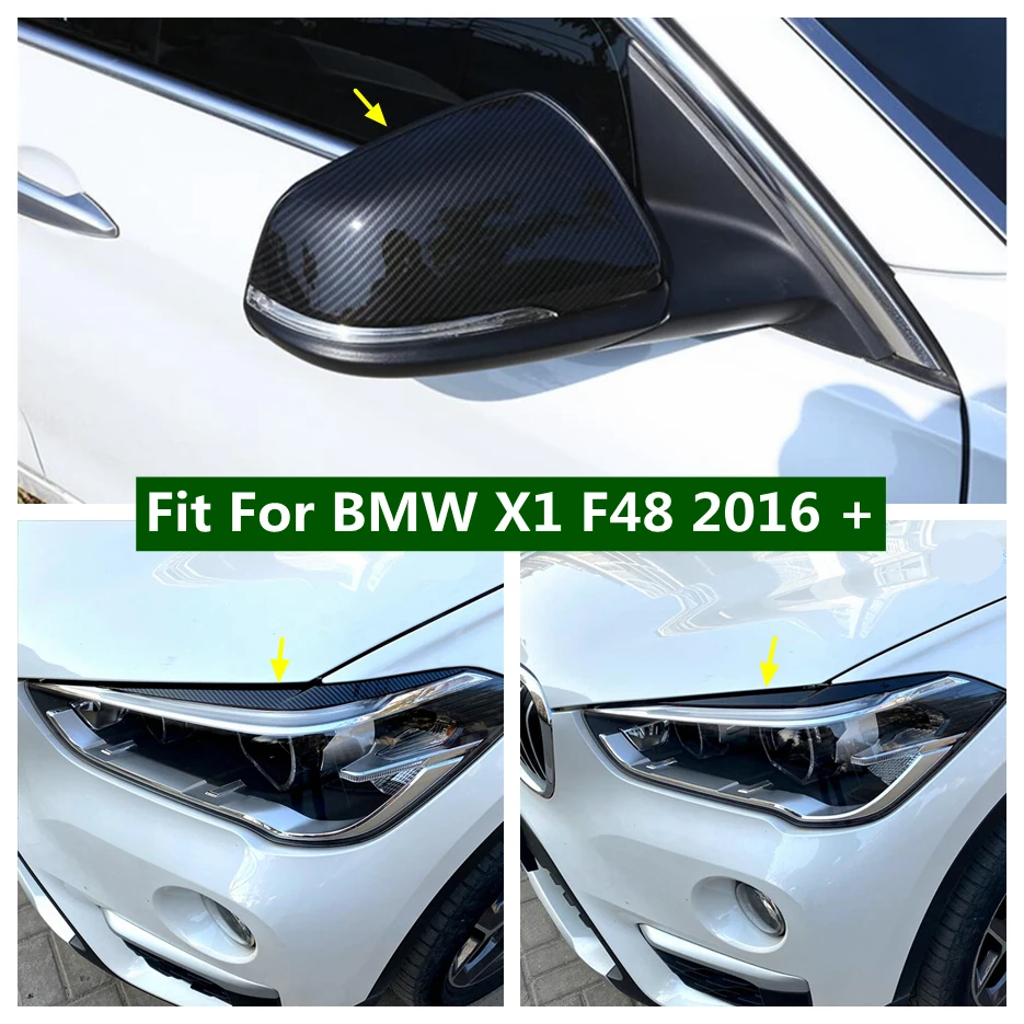 

Front Head Light Lamp Eyelid Eyebrow Strips Rearview Mirror Protector Cover Trim Fit For BMW X1 F48 2016 - 2021 Car Accessories