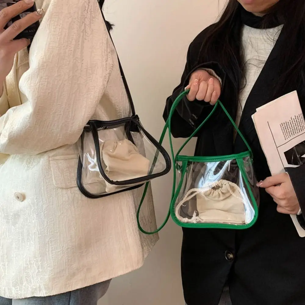 

Fashion 2 in 1 Clear Crossbody Bag Waterproof Portable shoulder bag PVC Casual Women's Bag Summer