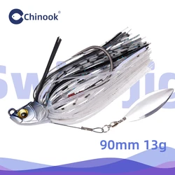 1PCS 13g Metal Jigs Bass Jig Chatter Bait Spinner Bait Bass Jig Bass Fishing Lure Silicone Skirt Fishing Swimbait