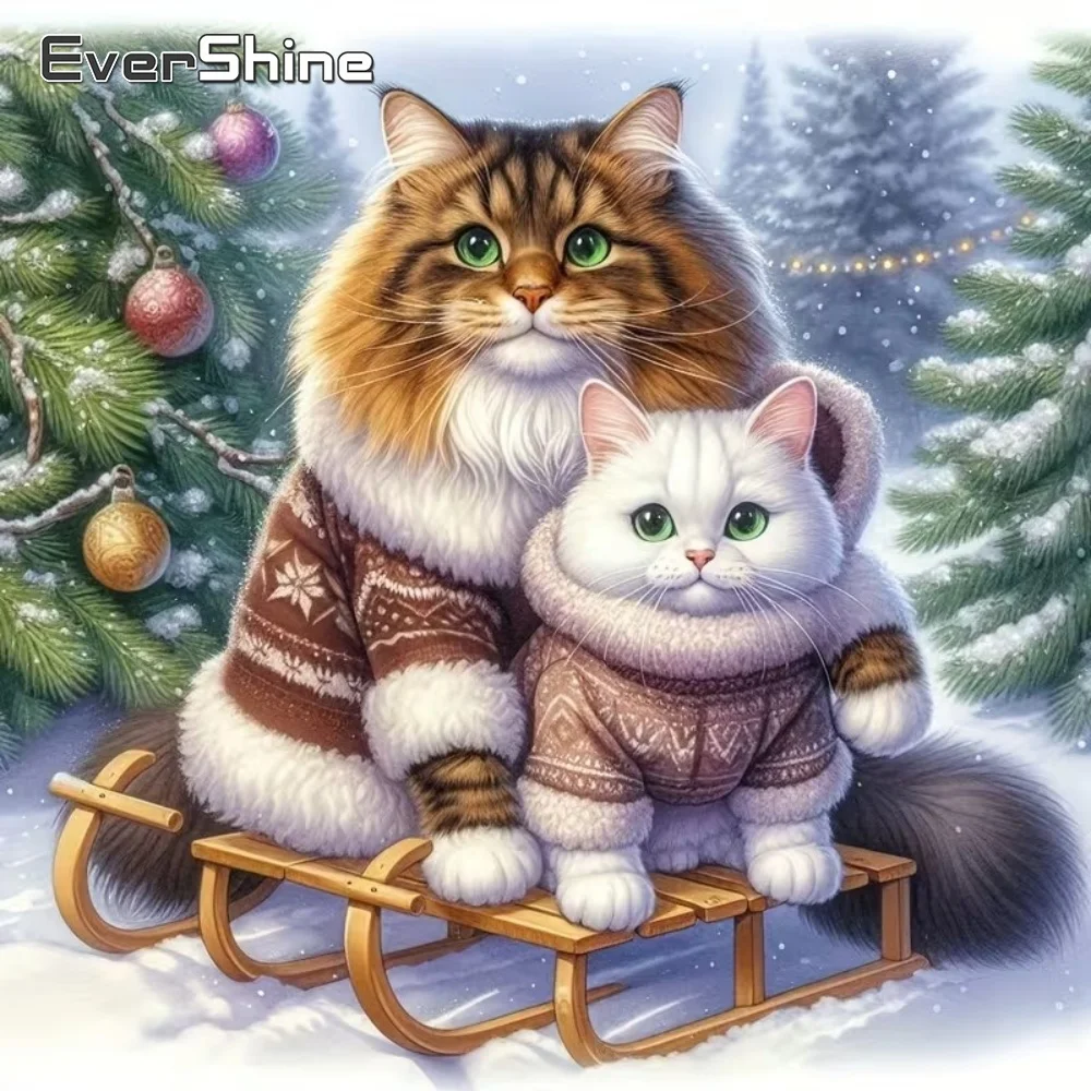 EverShine Neuerscheinung Diamant-Stickerei Katze Tier Diamantmalerei DIY-Set Geeignet für Anfänger Mosaik Handarbeit Hobby