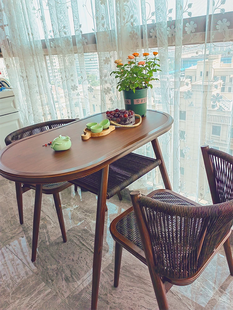 Balcony table and chair leisure tea table and chair three-piece combination simple rattan chair tea table and chair