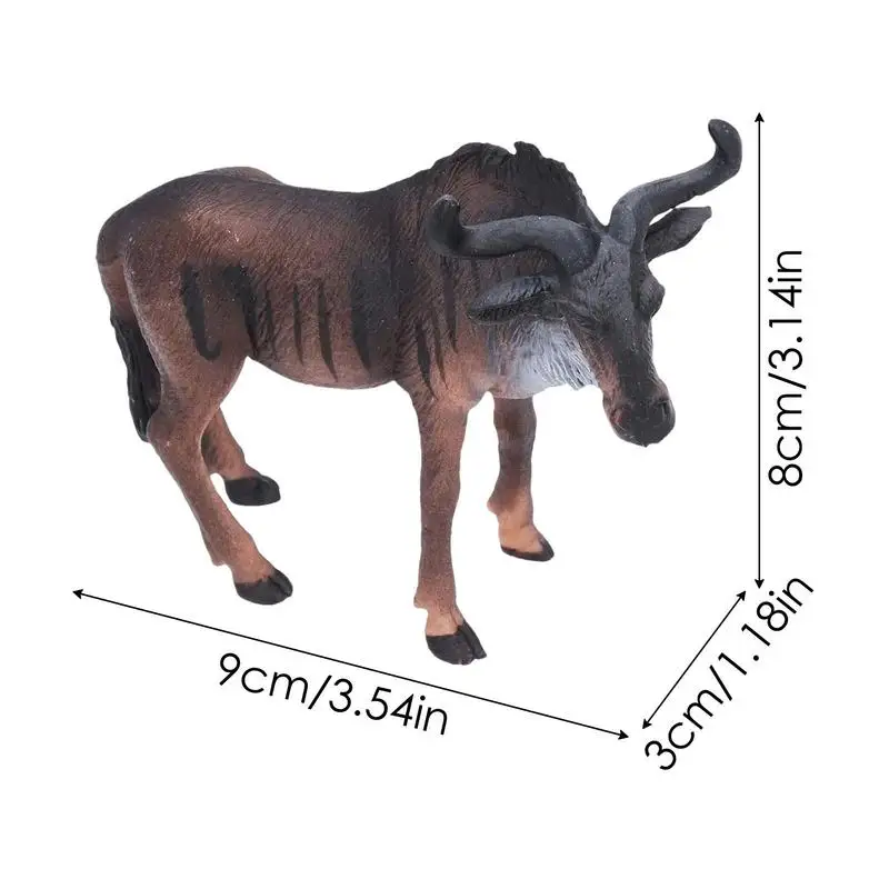 Afrykańska figurka Wildebeest Symulowany model zwierzęcia Kolekcjonerska figurka zabawkowa Edukacyjna dla dorosłego dziecka