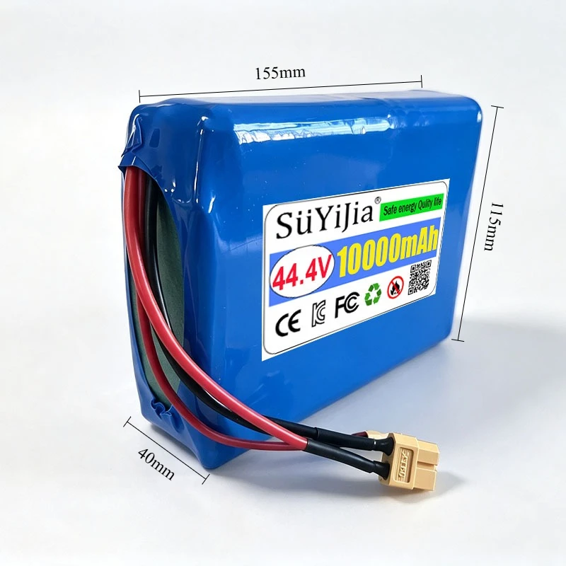 12S2P 18650 Rechargeable Lithium Battery 44.4V 10Ah with 30A BMS Perfect for E-Scooters