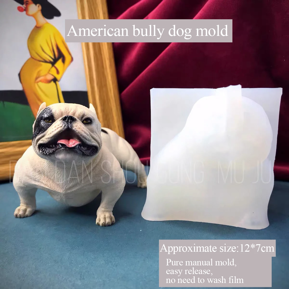 American Bully Dog Silicone Mold, Drop Glue, Aromatherapy Plaster, Handmade DIY, Three-Dimensional Mold, Cute