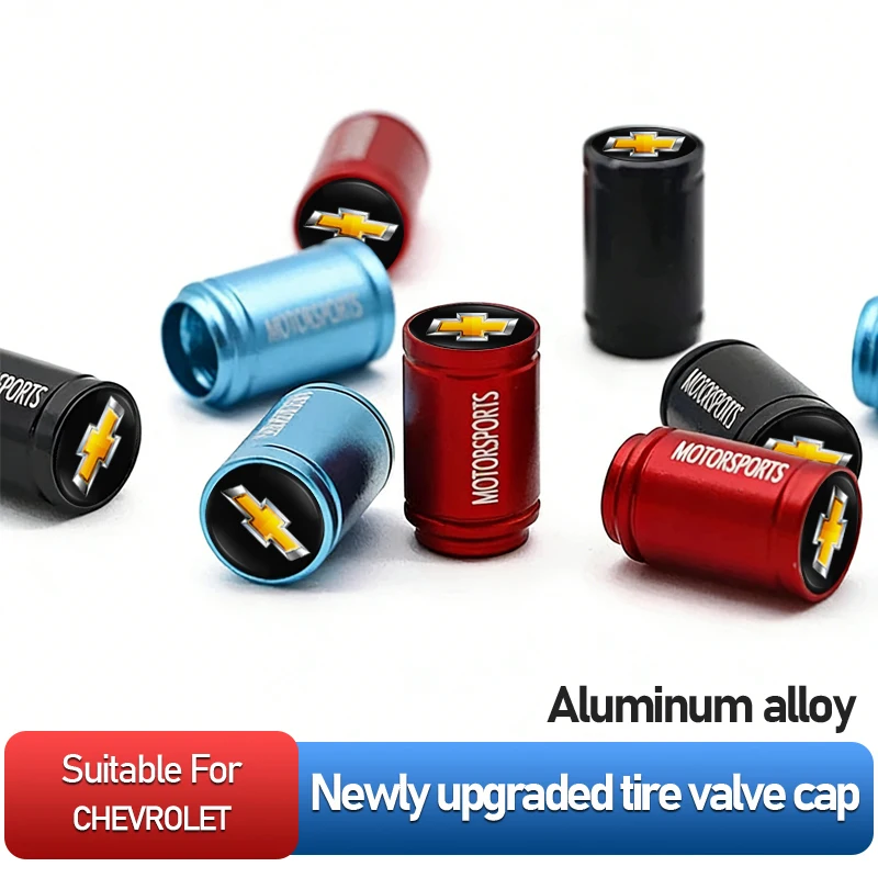 4 Peças de Tampas de Válvula de Pneu com Logotipo de Carro, Acessórios Automotivos para Chevrolet Tahoe, Equinox, Nubira, Epica, Cruze, Impala, Trax, Aveo, Onix