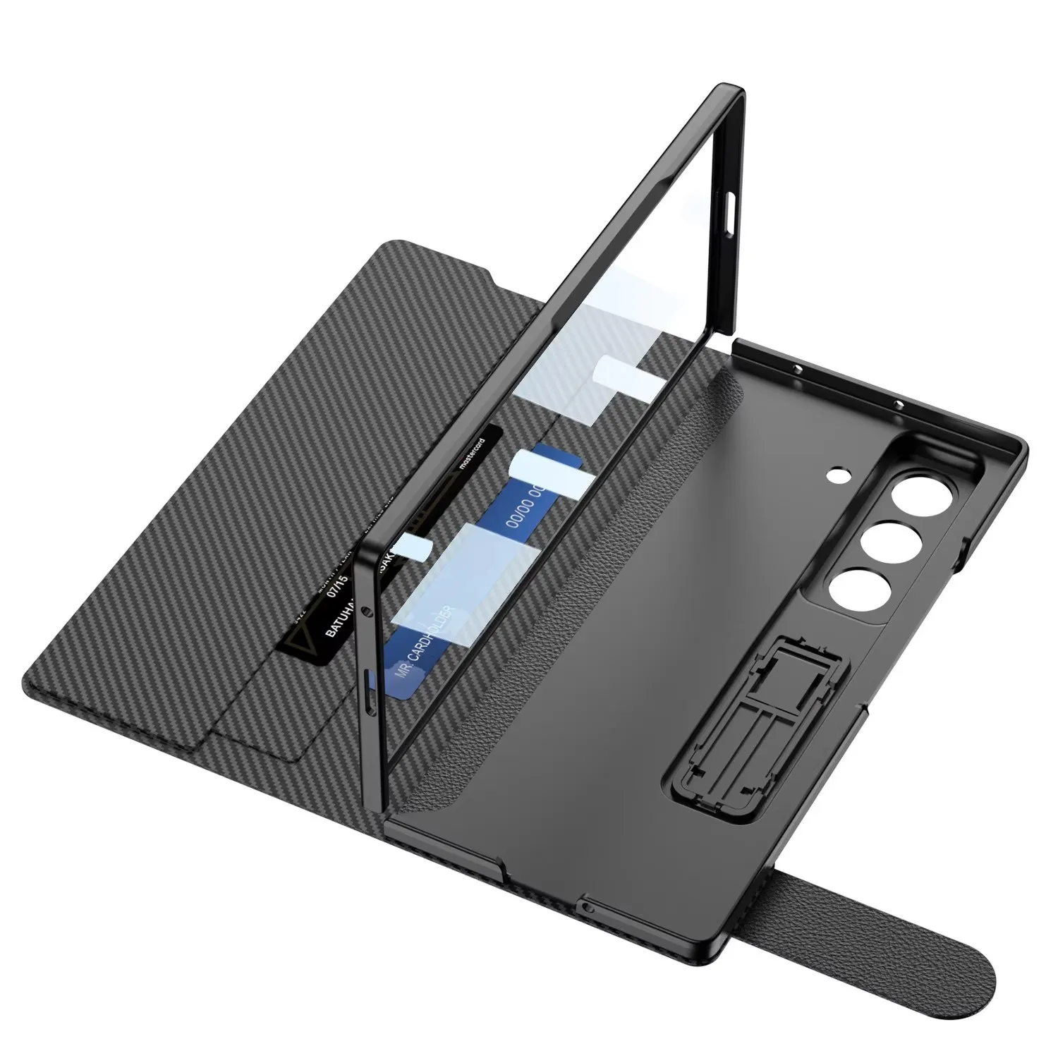 

Phone Case Card Slot Wallet Flip Stand Shell For Samsung Galaxy ZFold 7 Full Coverage Business Matte Leather Z Fold7 Cover