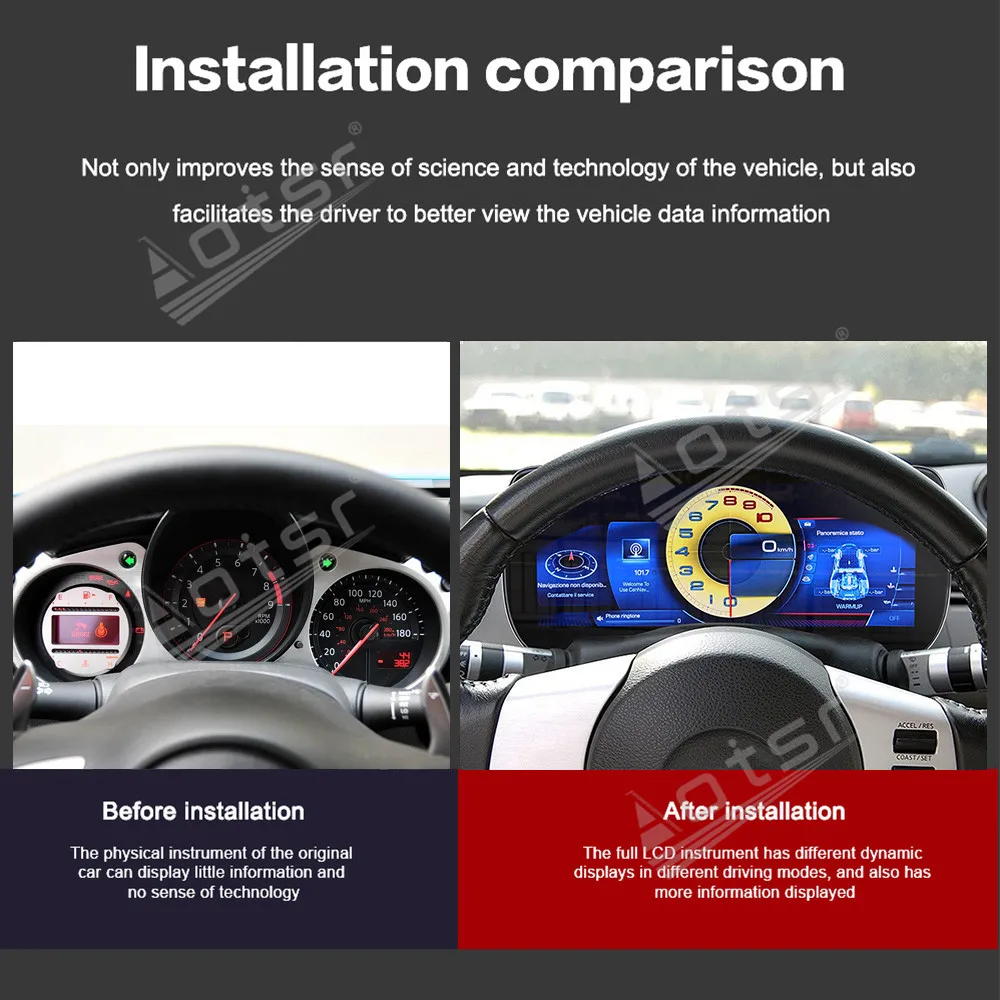 2026 Custom for Nissan 350,370Z,2002-2008,Virtual Cockpit, Cockpit Digital Cluster,Digital Instrument Tachometer, LCD Instrument
