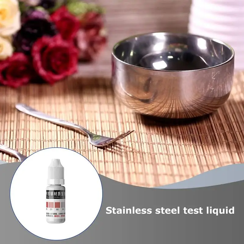 12ml Test Acid For Stainless Steel Stainless Steel Detection Agent Rapid Testing Reagent Kitchen Gadget Spoon For Testing