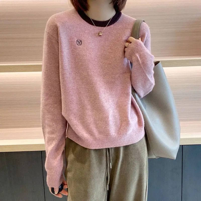 

Knitted Sweater Women's Autumn And Winter 2022 New Loose Fashion Round Neck Knitted Top