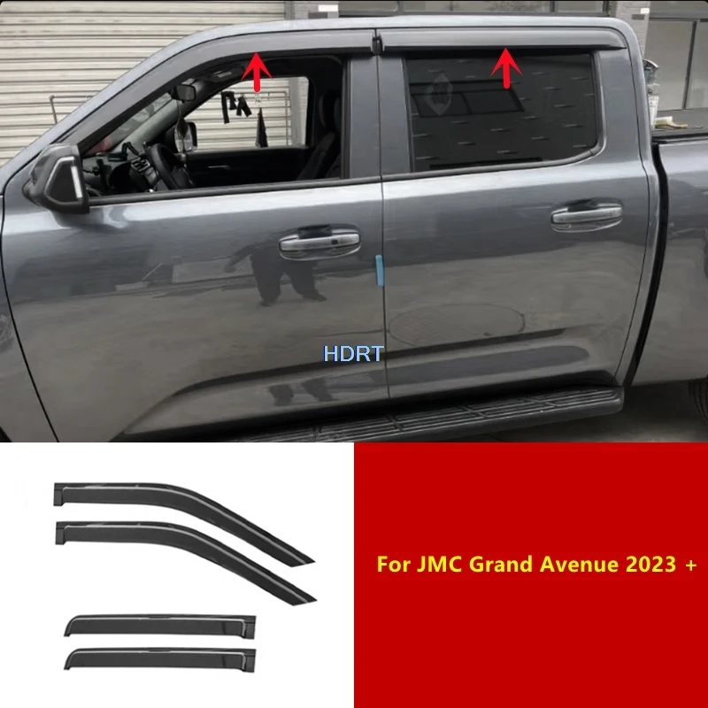 

For JMC Grand Avenue 2023 + Car Style Window Visor Deflector Awning Shelter Weather Shield Side Sun Rain Shade Cover Accessories