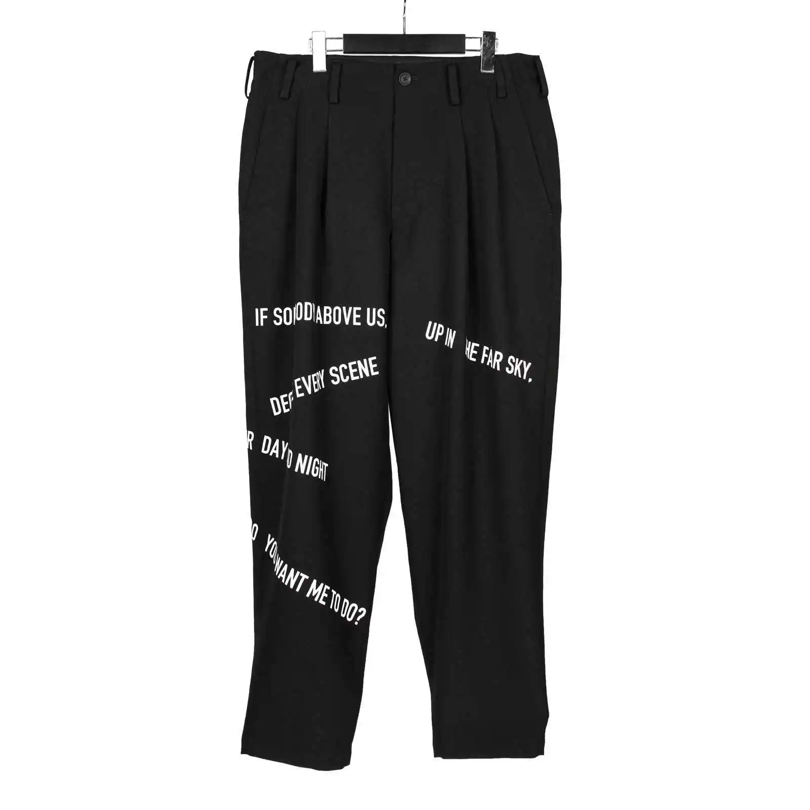 

TOP-YAMAMOTO original design dark and niche style slogan men's pants, a trendy men's brand with a loose design and a cool and st