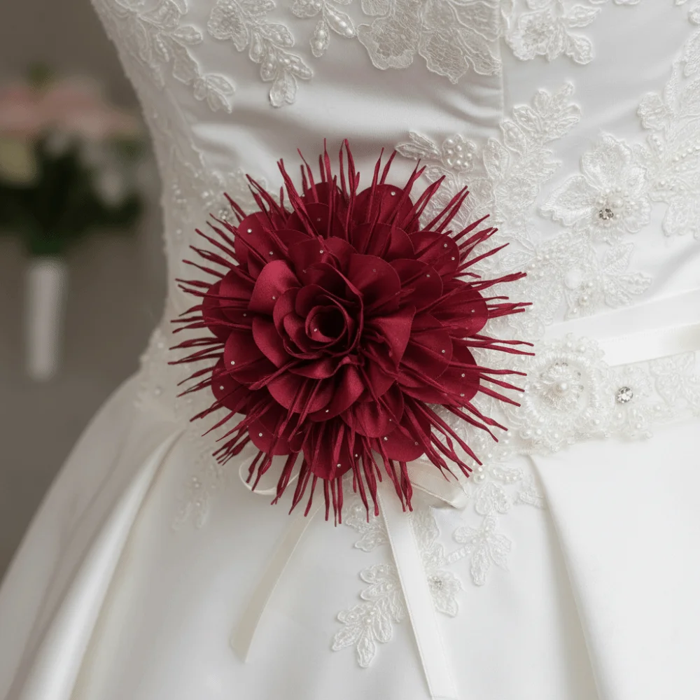 16cm Large Flower Brooch Solid Color Suit Sweater Coat Foral Corsage Jewelry Badge Accessories Fabric Handmade