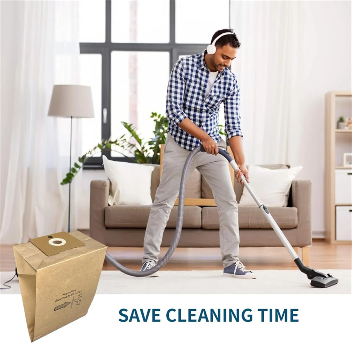 15 عبوة من أكياس المكنسة الكهربائية الكلاسيكية المتوافقة مع مكنسة Bissell Zing 4122، 2154، 1668، جزء كيس الغبار البديل