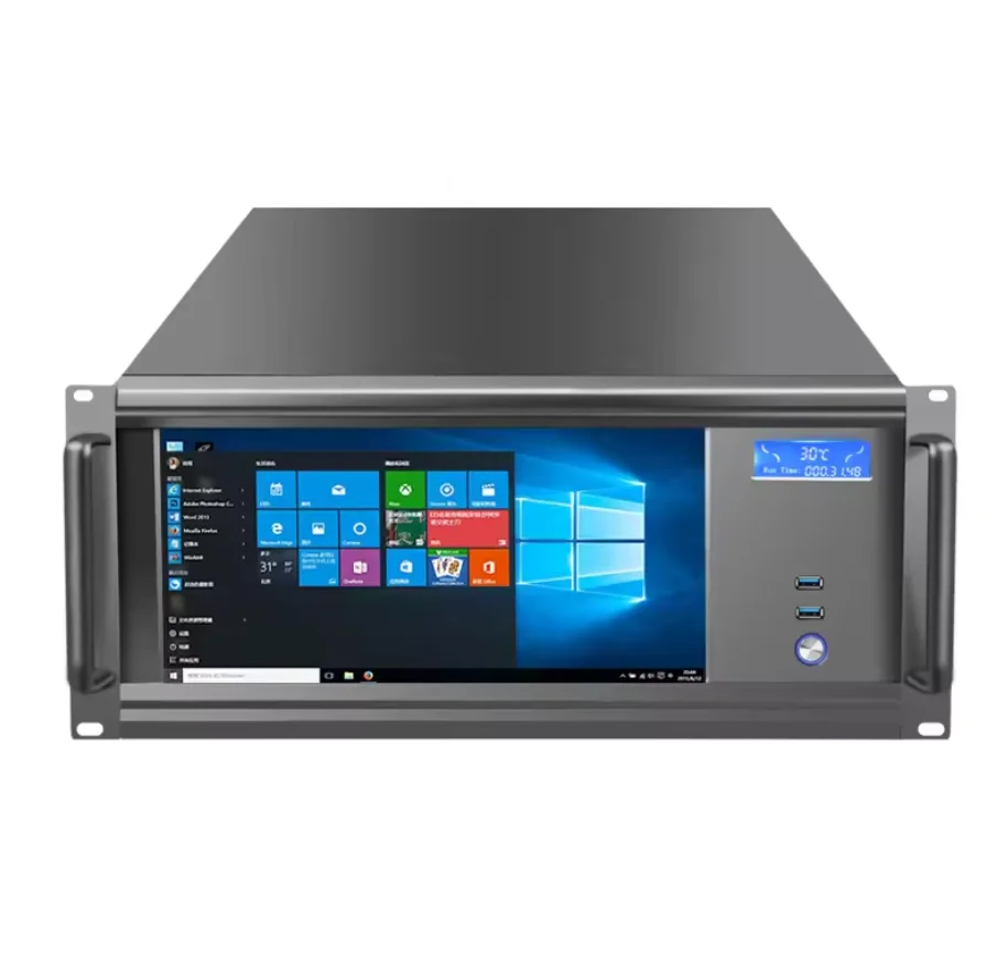New 5U Industrial PC Server Chassis with HD LCD Touch Screen Aluminum Panel 6 Connectors Fan-ATX Form Factor Plastic Stock Fan