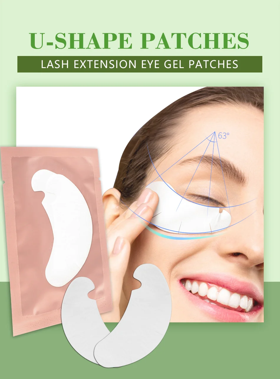 100 Paar Wimpernverlängerungs-Aufkleber Hydrogel-Patches Sanfte und Nicht Reizende Wimpernverlängerungs-Zubehör Patches Make-up-Tool – Detail 1