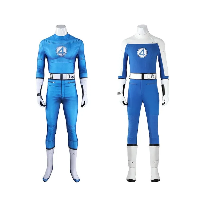 أزياء رائعة مكونة من 4 أشياء أزياء ريتشاردز سو ستورم أربعة ريد ريتشاردز سو ستورم زي حفلة الهالوين الخارق Zentai بذلة زرقاء غير مرئية