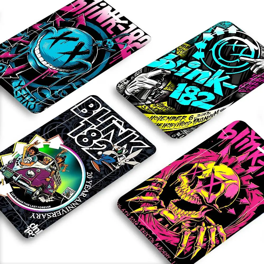 B-Blink 182 Funda para Tarjetas de Autobús con Diseño de Banda de Rock, Porta Tarjetas Bancarias y de Trabajo, Porta Identificaciones de Plástico, Porta Credenciales, Protector de Tarjetas para Enfermeras
