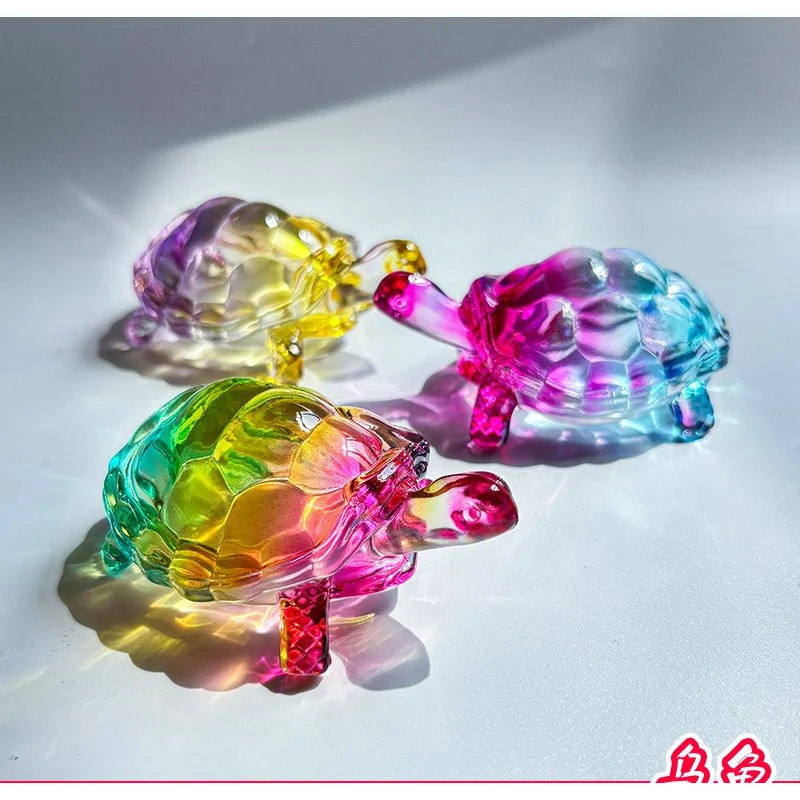 A Crystal Turtle Ornament, Mini Turtle Statue, Lucky Ornament, Suitable For Home Office Desk Decoration, Home Decoration