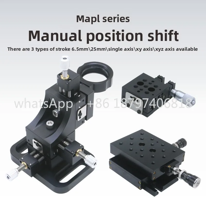 MAPL Manual Displacement Slide\ Side Drive\ Stroke 6.5mm\ XYZ\ Adapter Plate\ baseplate\ Right Angle Plate