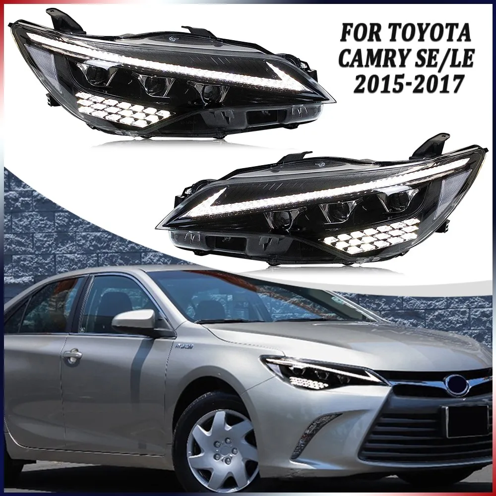 

1Pair LED Headlights Assembly For Toyota Camry SE/LE 2015-2017 DRL Front Lamps Kits Animation Headlamp Accessories