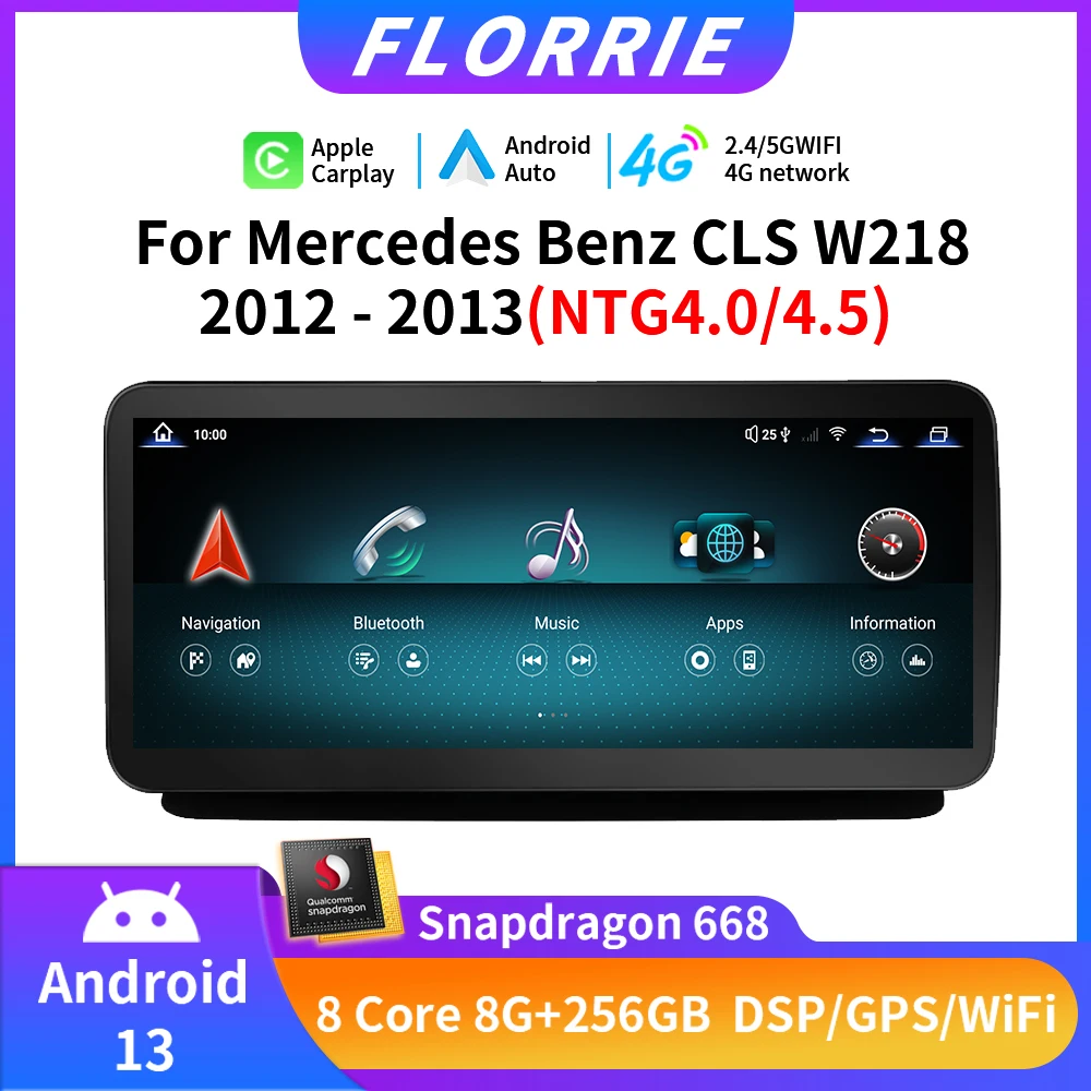 

Android 13 Auto For Mercedes Benz CLS W218 NTG 4.0 4.5 2012 2013 Car Radio Multimedia Player Navigation 4G Wireless Carplay 2Din