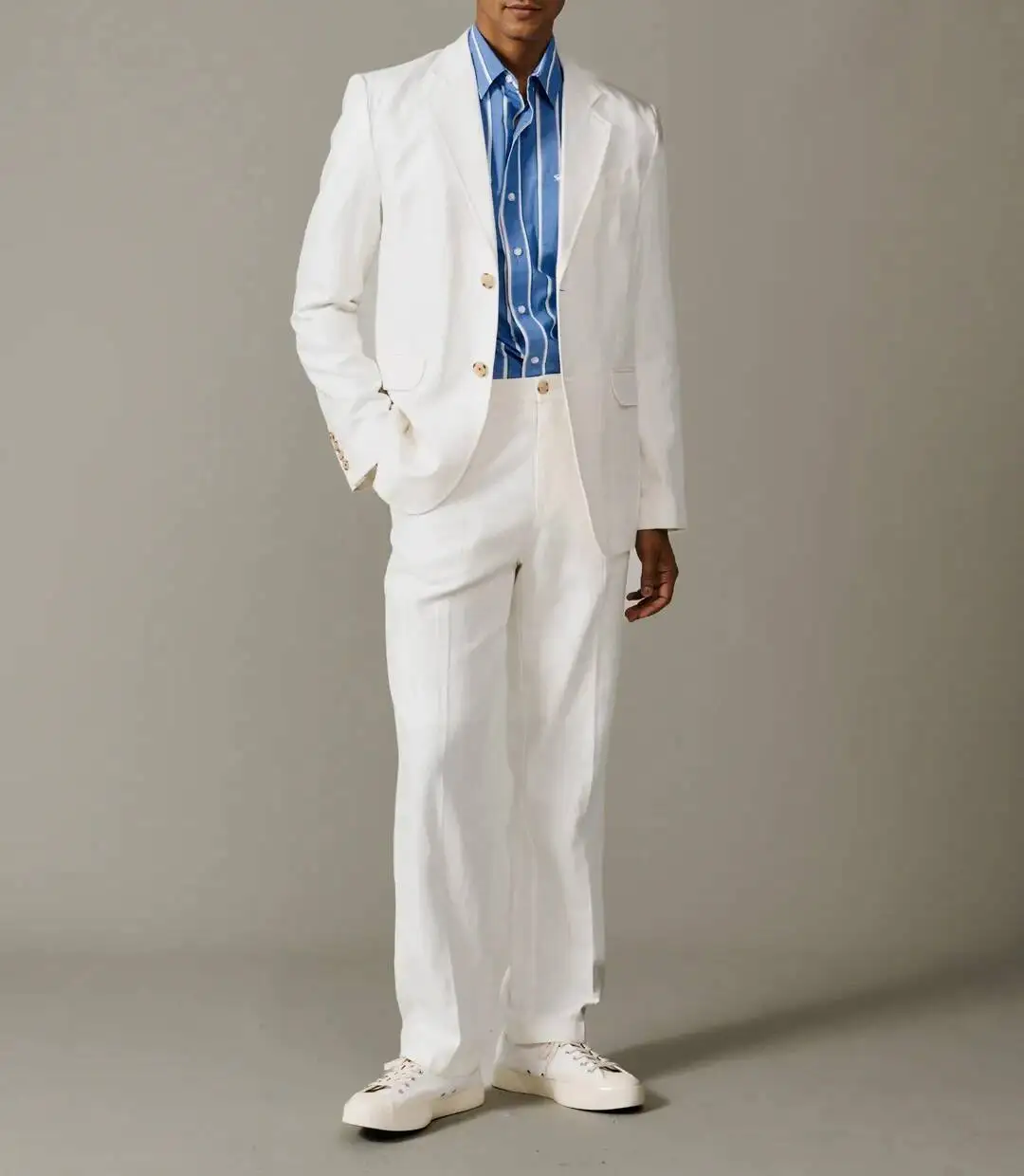 Simple Solid Color Men's 2 Pieces Suit For Wedding Groom Wear Notched Lapel Tuxedos Business Jacket Pants Customized Outfit