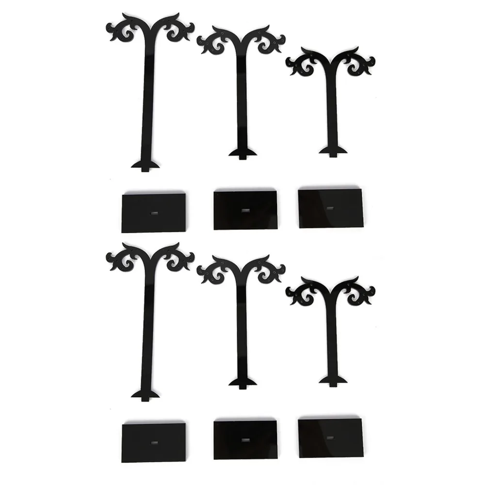

3pcs Acrylic Material Acrylic Earring Display Stand Black Color Durable Construction Jewelry Display Stand M Display