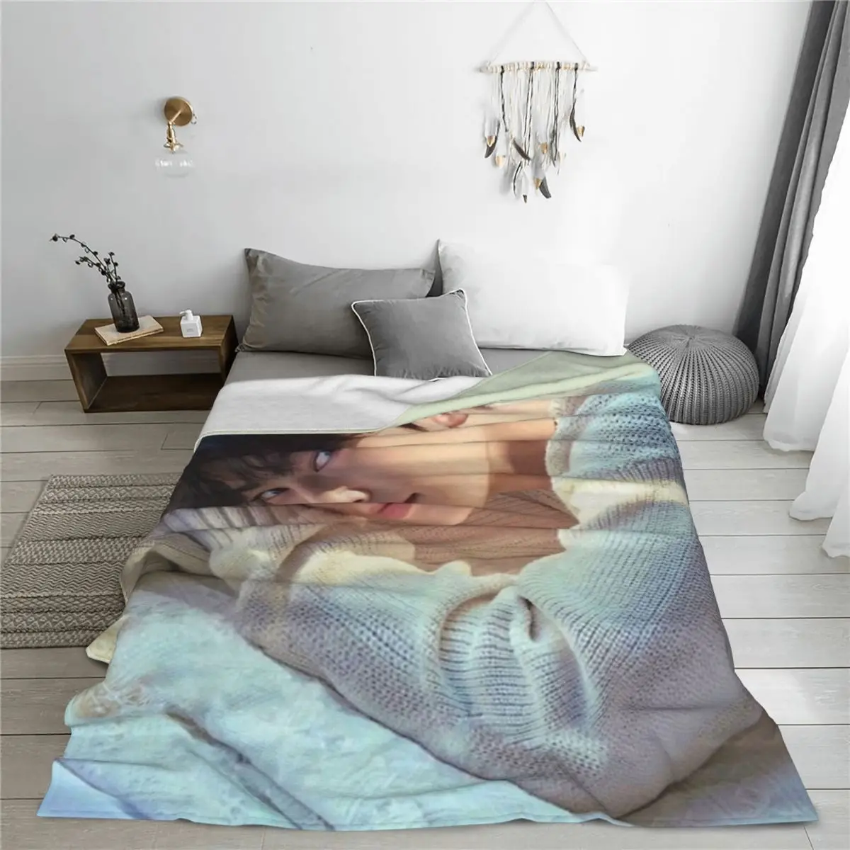 Comfort CHA EUN WOO Kpop ASTRO Blanket Accessories Bedding Decorative Throw Blankets Lightweight Thin Fleece for Bedroom