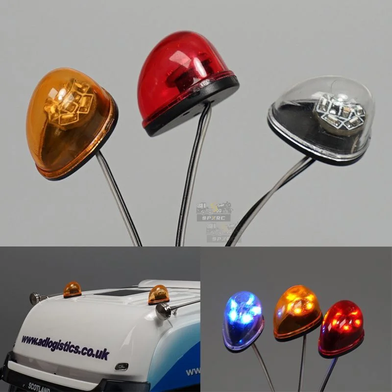 LED 360 Degree Rotating Light Warning Lamp Engineering Lights for 1/14 Excavator Tamiya RC Truck SCANIA 770S VOLVO BENZ MAN Car