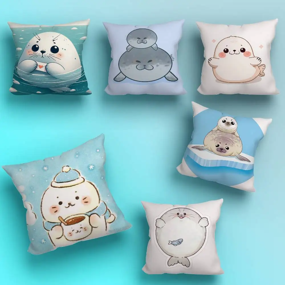 

A-Animal S-Seal cold Cute pillow cover living room sofa cushion cover bedroom room bed pillow cover home decoration
