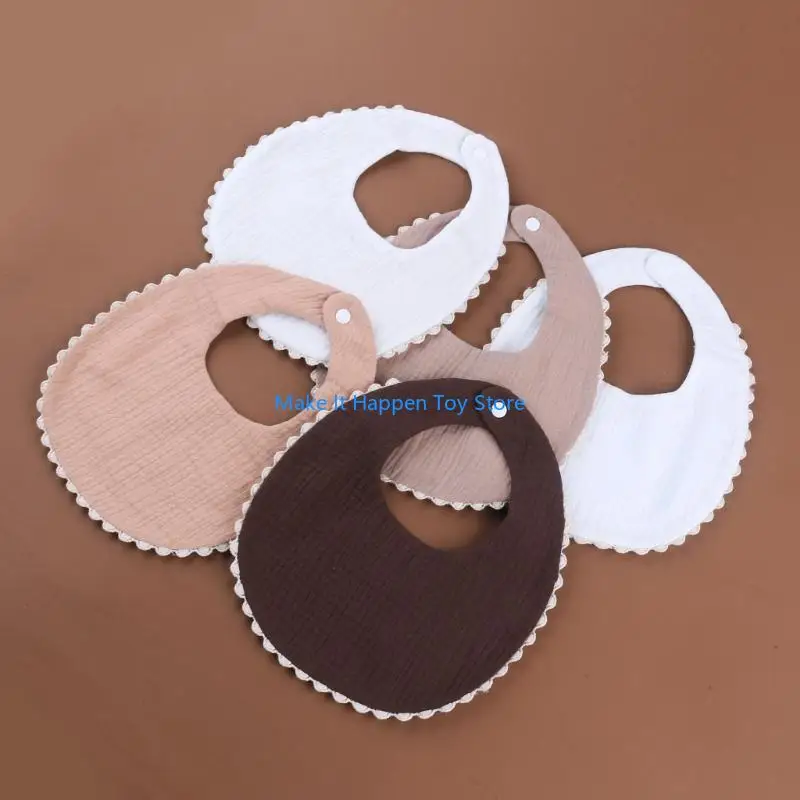 28EC مريلة قطن مزدوجة الجوانب لإطعام الأطفال حديثي الولادة، منشفة لعاب باندانا، وشاح من قماش التجشؤ