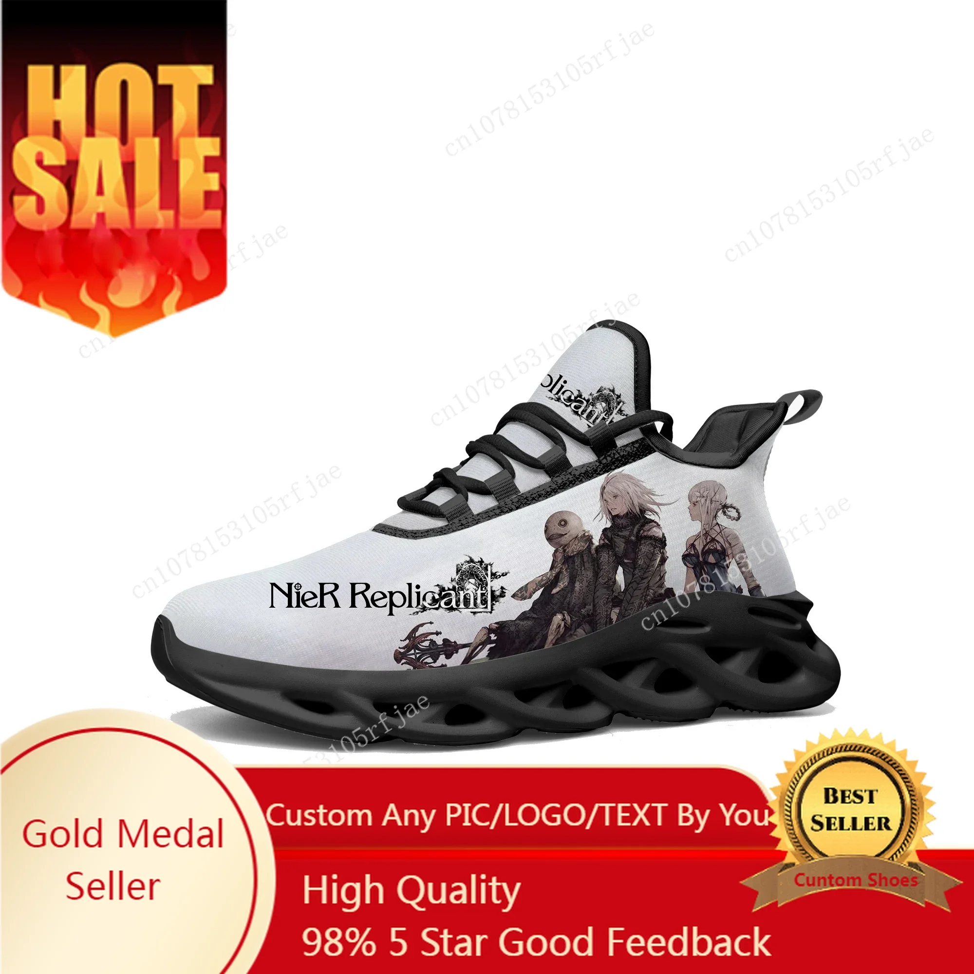 

Nier Replicant Flats Sneakers Cartoon Game Mens Womens Teenager Sports Running Shoes Tailor Made Lace Up Shoes