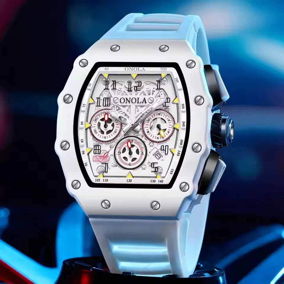 ONOLA 6826W orologio sportivo da uomo in silicone originale di fabbrica calendario multifunzionale orologio al quarzo impermeabile orologi da uomo