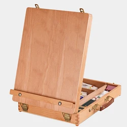 Wooden Table Top Box Easel with Storage Case Portable Painting Easel for Painting Student Beginner Art Easel Storage Case
