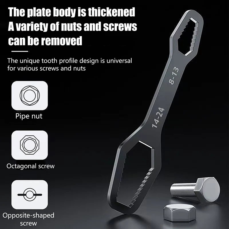 2Pcs 8-24mm Universal Torx Wrench Self-tightening Adjustable Glasses Wrenches Board Double-head Torx Spanner Hand Tools For Fact