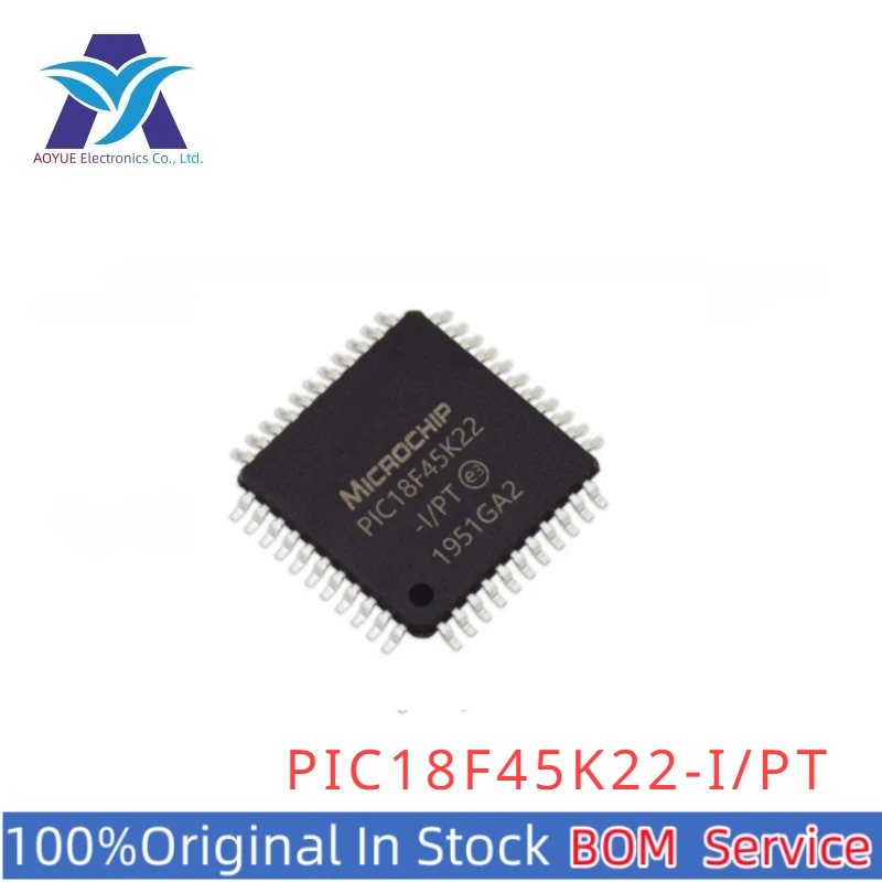 In stock  PIC18F45K22-I/PT  18F45K22-I/PT PIC 64MHz Low-Power High-Performance Microcontrollers-mcu with XLP Technology