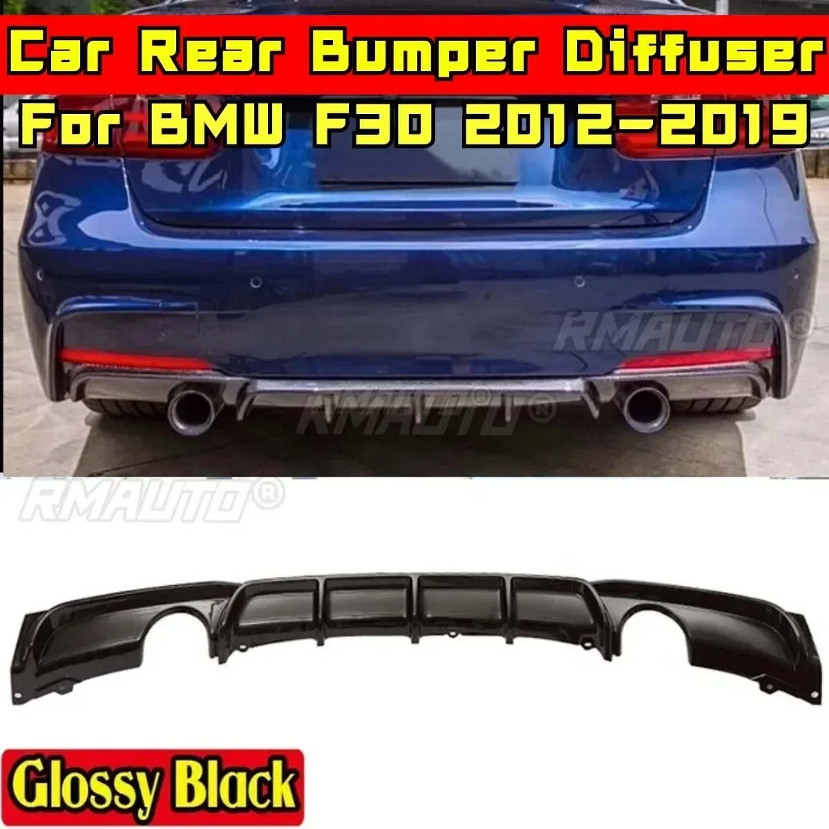 

F30, диффузор для заднего бампера, глянцевый черный MP-стиль, защита заднего бампера, сплиттер, комплект кузова для BMW F30 2012-2019, автомобильные аксессуары