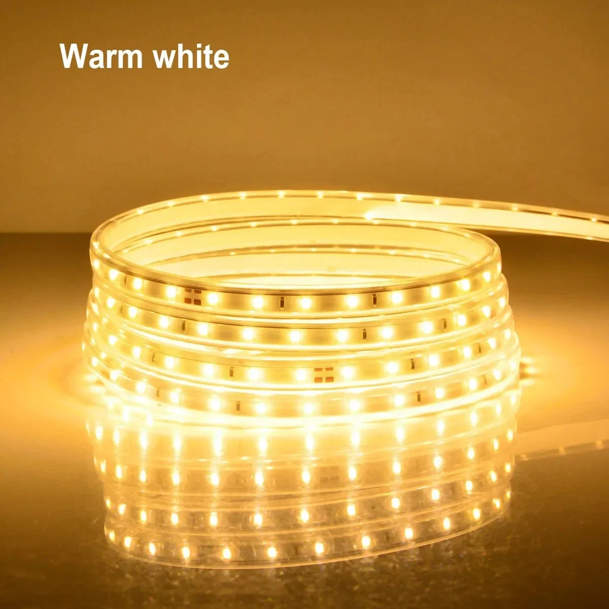 60LEDs/m LED Strip Light 220V Waterproof High Brightness Whit Warm Light Flexible Lamp Tape EU Plug for Home Decor Lighting