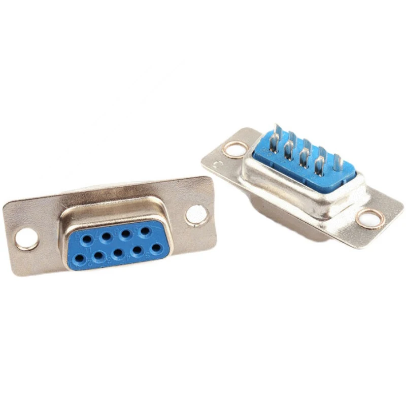 (5Pcs) DB9 Pin Core Welding Wire Serial Port Socket Double Row Male/Female RS232 Connector COM Port Pinhole