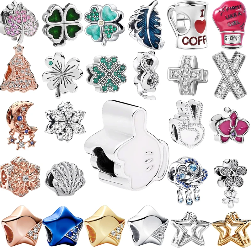 

New Hot Sale DIY Women Jewelry Suitable for Original Design:Pink Crystal Leaf & Blue Feather Charm Beads for Bracelet & Necklace