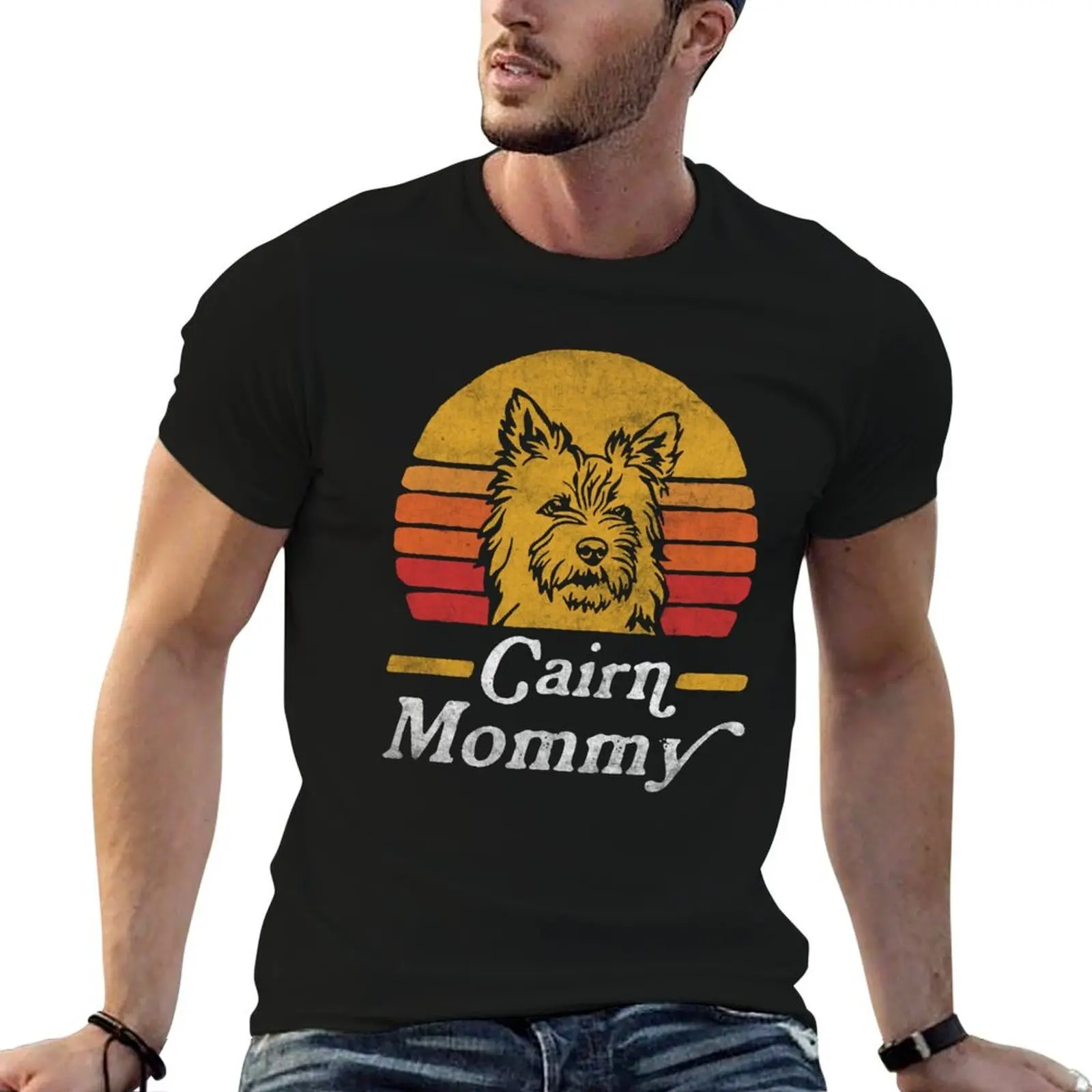 Camiseta Retro Vintage Cairn Terrier Mommy, camiseta esencial, camiseta lisa para hombre, camiseta para hombre