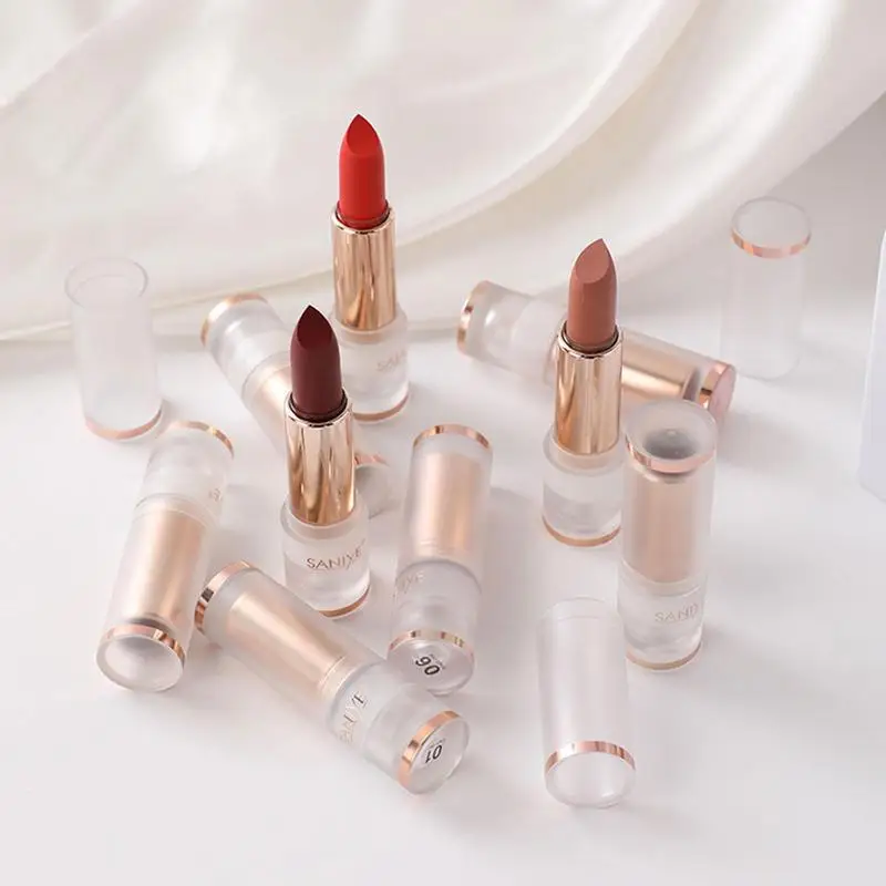 1 Stuks Lippenstift Voor Vrouwen Hoge Gepigmenteerde Waterdichte Lipgloss Rode Lippenstift Voor Meisjes Vrouwen Nude Lippenstift